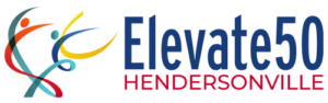 Elevate50 Hendersonville logo. Freeform art in bright colors.